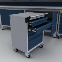Εικόνα της Εργαλειοφόρος 7 συρταρίων Ral7040/Ral5015 γκρι/μπλέ με λαβή