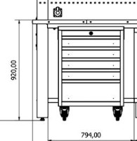 Εικόνα της Εργαλειοφόρος 7 συρταρίων Ral7040/Ral5015 γκρι/μπλέ με λαβή