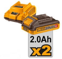 Εικόνα της Δραπανοκατσάβιδο Compact Μπαταρίας 20V 2*4.0Ah Li-Ion 96Nm INGCO