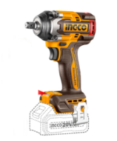 Εικόνα της Μπουλονόκλειδο Κρουστικό Μπαταρίας 20V Li-Ion 500-650Nm INGCO