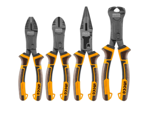 Εικόνα της Εργαλεία Χειρός Σετ 4 τεμ.(Πένσα-πλαγιοκόπτης-Μυτοτσίμπιδο- Εμπροστοκόπτης) INGCO