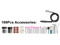 Εικόνα της Δράπανο mini μοντελισμού 130 Watt σετ 109 τεμαχίων σε βαλιτσάκι INGCO