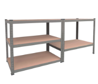 Εικόνα της Ραφιέρα Μεταλλική Γαλβανιζέ 75x30x172, με 5 Ξύλινα Ράφια (MDF) Max. Φορτίο 75kg ανά Ράφι, Κουμπωτής Συναρμογής