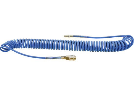 Εικόνα της Σωλήνας αέρος σπιράλ μπλε 8mt poliuretano Φ5*8mm με πρίζα universal & βύσμα